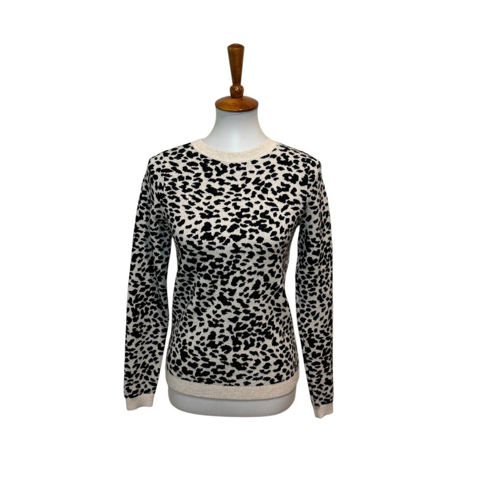 Rachel Parcell Leopard Print Sweater Black Cream Size XS